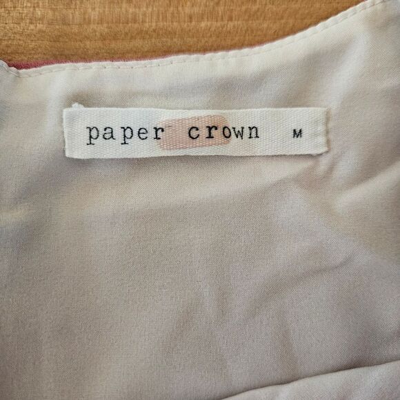 Paper Crown Anthro Maternity Sheath Ruffle Hem Midi Dress in Dusty Rose Pink M - Picture 7 of 8